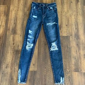 American Eagle Super High Rise Ripped Jeggings